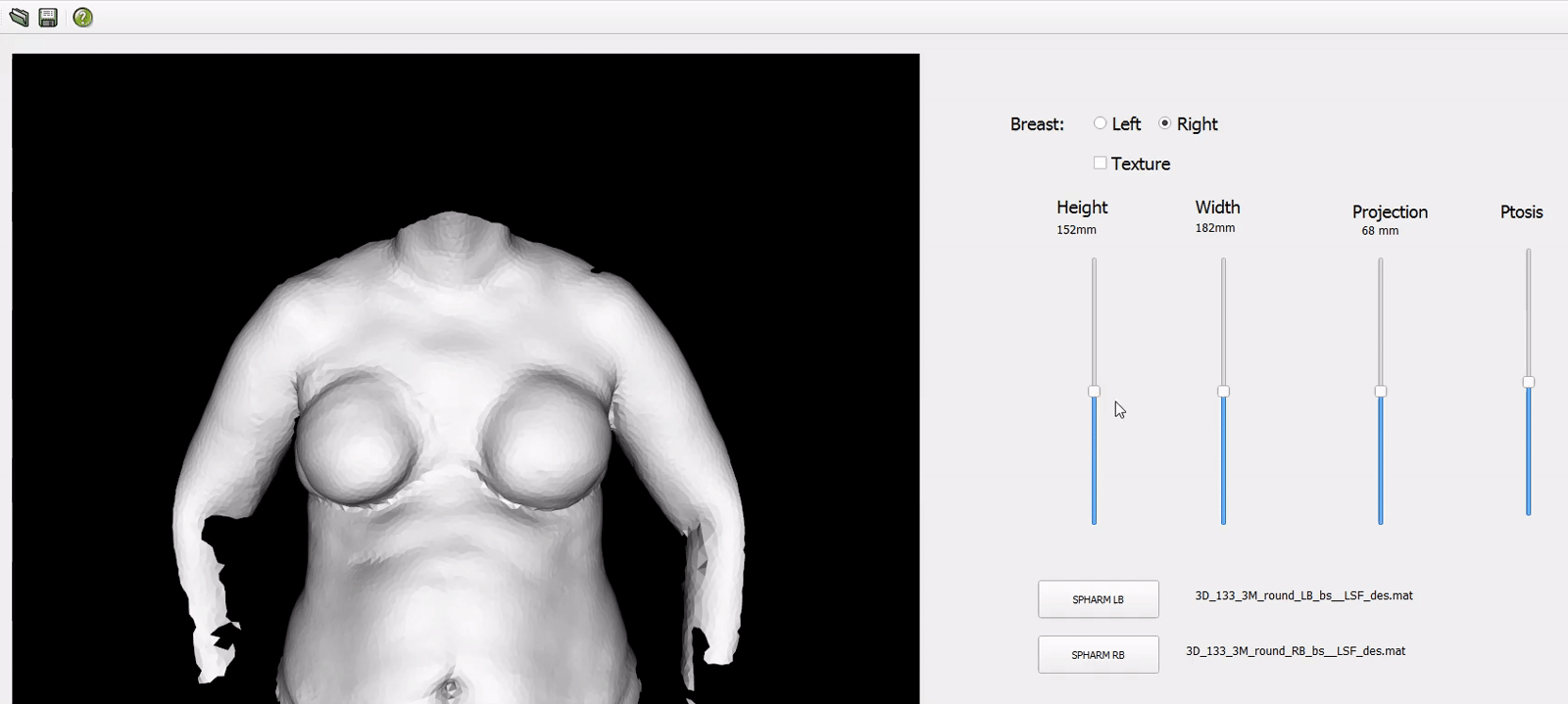 Breast shape modelling and simulation
